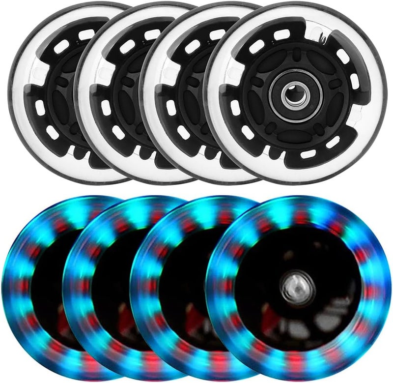 Kutrick 8 Pack Light Up Inline Skate Wheels 64mm 72mm 76mm 80mm With ABEC-9 Bearing - 85A for Indoor & Outdoor - Image 1